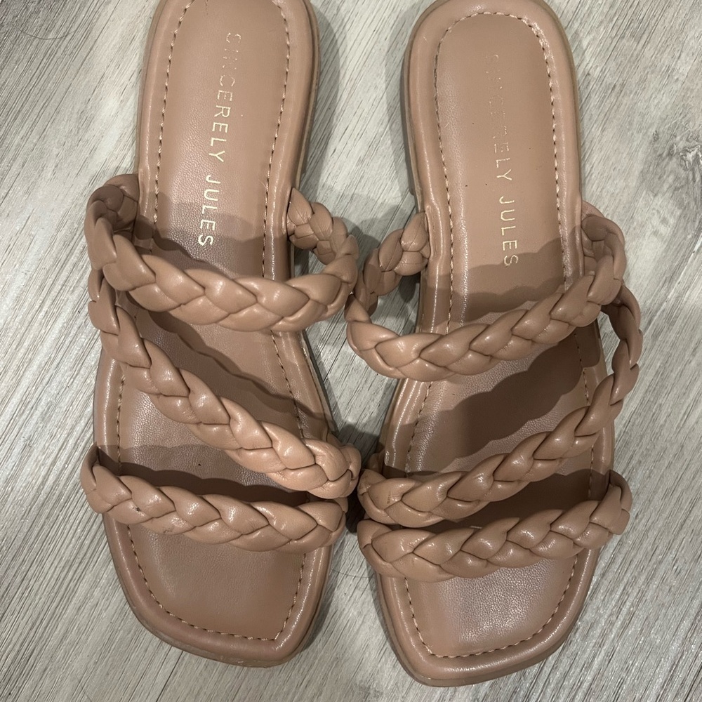 Sincerely Jules Braided Sandals in Tan‎ Size 8